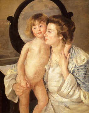 Madre e hijo El espejo ovalado madres hijos Mary Cassatt Pinturas al óleo